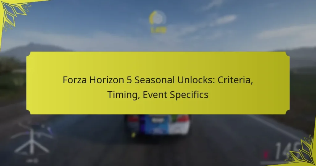 Forza Horizon 5 Seasonal Unlocks: Criteria, Timing, Event Specifics