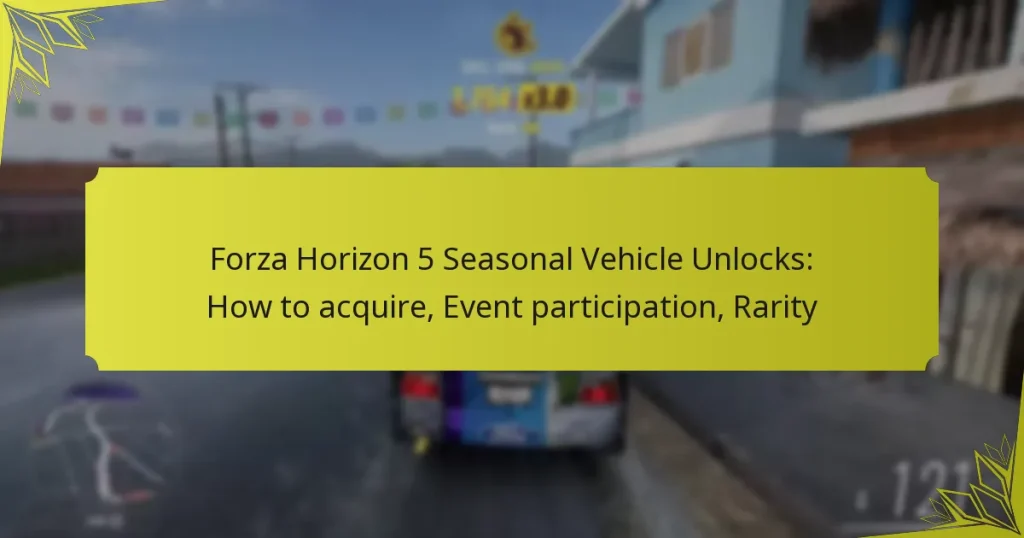 Forza Horizon 5 Seasonal Vehicle Unlocks: How to acquire, Event participation, Rarity