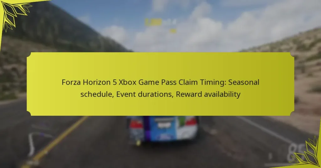 Forza Horizon 5 Xbox Game Pass Claim Timing: Seasonal schedule, Event durations, Reward availability