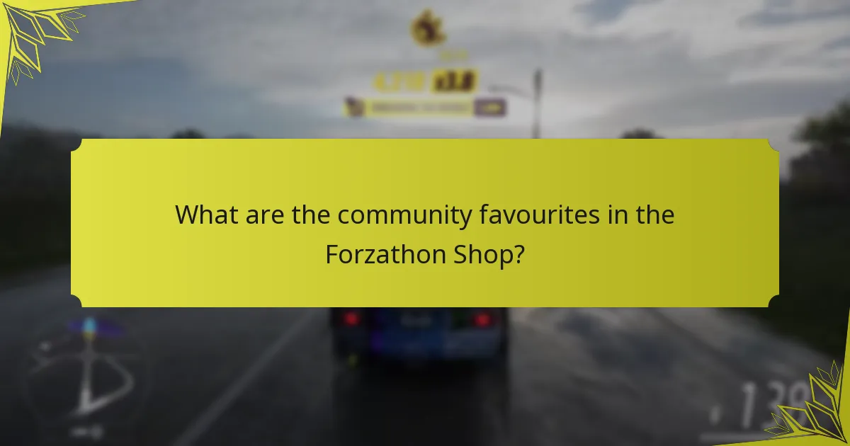 What are the community favourites in the Forzathon Shop?