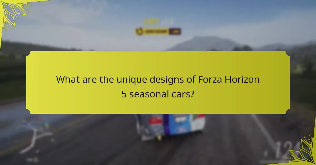When are seasonal cars available in Forza Horizon 5 events?